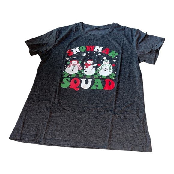 Amazon Gray Short Sleeve Tee Snowman Squad - Picture 2 of 6
